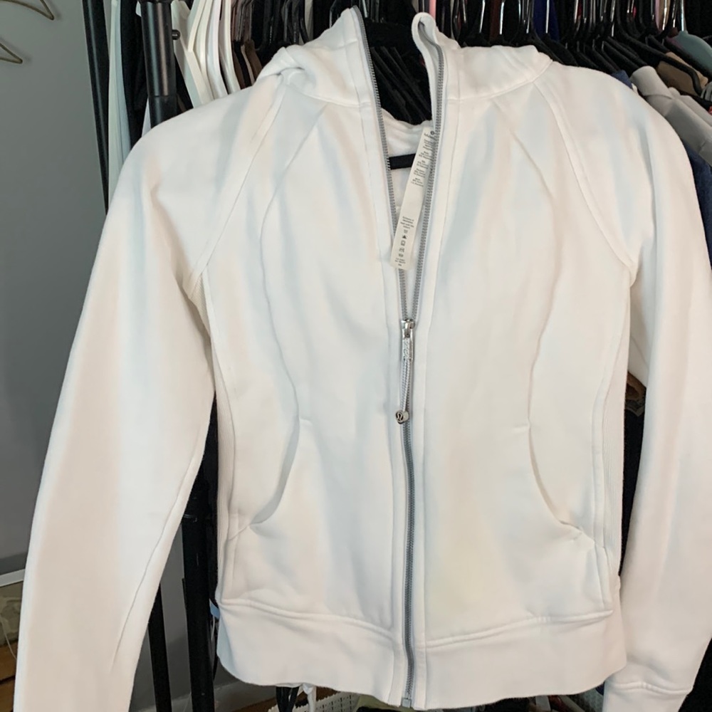 Lulu lemon white scuba zip hoodie
